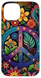 Hippie Trippy Peace Sign Floral Abstract Psychedelic Case for iPhone 14