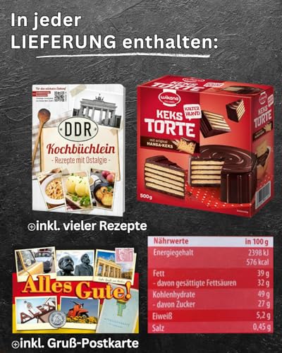 Wikana Kalter Hund 500g - Klassische Kekstorte - Schoko Kuchen mit Keksen