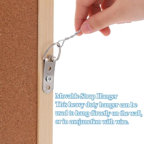 Image of 8 Sets Heavy Duty Picture Hangers D-Ring Frame Hanging Kit with Screws, 3 Holes Stainless Steel Mirror Hangers for Wall, for Hanging Mirror Frames Pictures Paintings Clock
