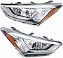 LYNICESHOP Headlights Assembly, Halogen Lamps Replacement For Hyundai Santa Fe 2013-2016 92101-4Z010 (Driver + Passenger Side)