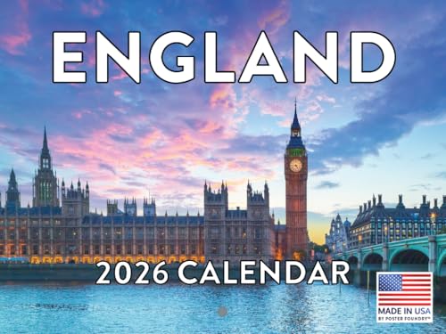 England Calendar 2026 Monthly Wall Calender 12 Month | American Made In The USA