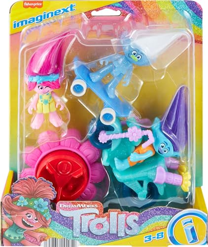 Fisher-Price Imaginext DreamWorks Trolls Toys Sparkle & Roll Pack, Poppy Branch & Guy Diamond Figures for Pretend Play Kids Ages 3+ Years - image 6