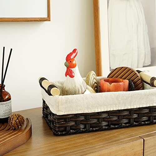 Granny Says Wicker Baskets, Wicker Storage Baskets For Shelves, Small Wicker Baskets For Organizing, Basket Organizer With Handles, Toilet Paper Basket For Back Of Toilet, Set Of 2 #TOP5