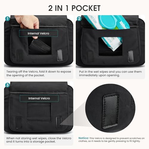 G4Free Small Diaper Bag for Baby Girl and Boy, Mini Sling Diaper Bag Fanny Pack with Portable Changing Pad (black) by G4Free - Image 7