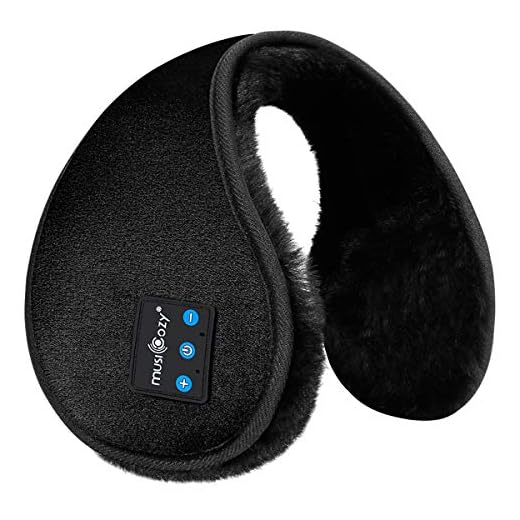 MUSICOZY Bluetooth Ear Muffs for Winter Women Men Kids Girls, Ear Warmers Wireless EarMuffs Headphones, Built-in HD Speakers and Microphone with Carry Bag for Biking Running Cool Tech Gadgets Gifts