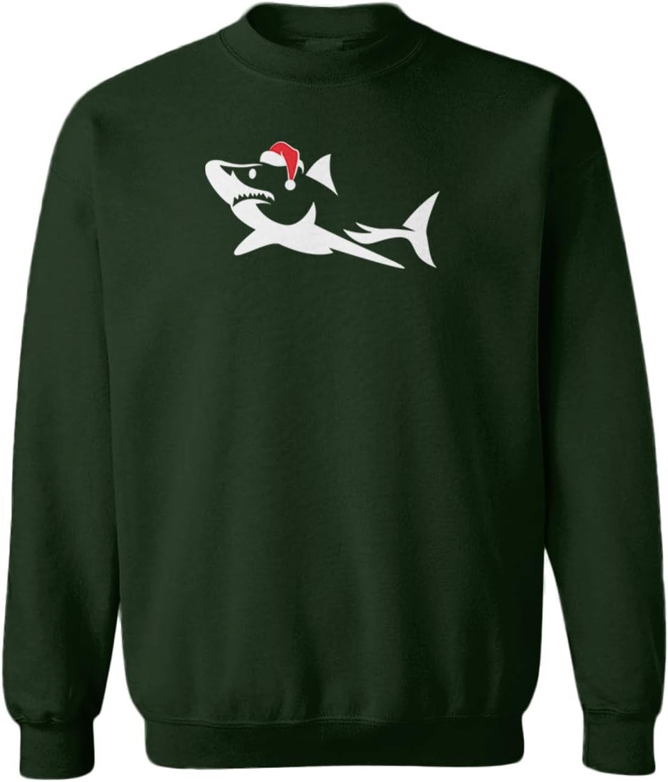 Shark Silhouette - Stylized Christmas Youth Fleece Crewneck Sweater