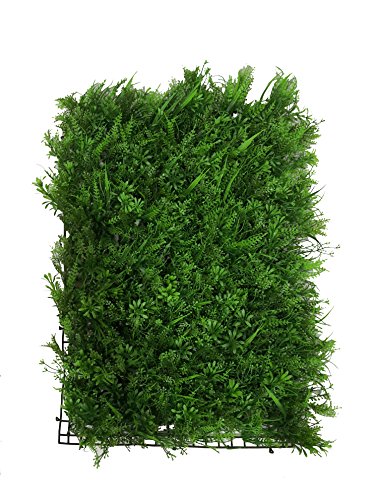 Plancha Alfombra de Césped Artificial 60 * 40cm Jardín Vertical Decoración Interior Pared Hierba (Vivid)