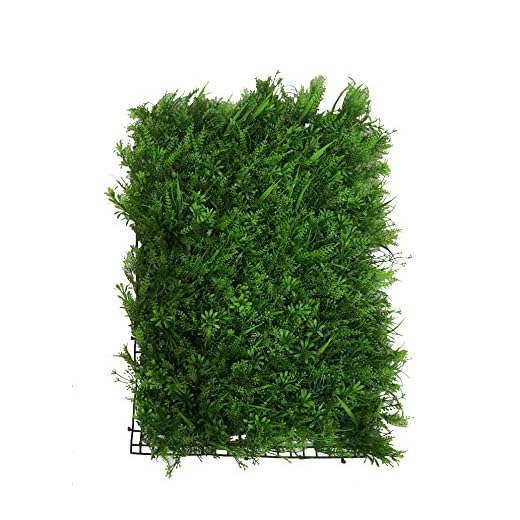 Plancha Alfombra de Césped Artificial 60 * 40cm Jardín Vertical Decoración Interior Pared Hierba (Vivid)