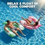 Pool Floats for Adults 3 Pack, Inflatable Pool Float Chairs with Mermaid Tail Design, Cup Holders and Handles for Summer Beach Party