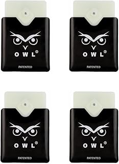 OWL The Only Flat Car Window Glass Breaker & Seatbelt Cutter Card Emergency Escape Rescue Hammer Safety Life Saving Crash Survival Kit 2-in-1 Tool - Made in USA (4 Pack Black)
