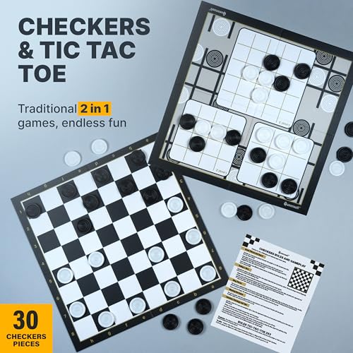 Juego de Mesa Damas Clásico con 30 Fichas miniatura 2