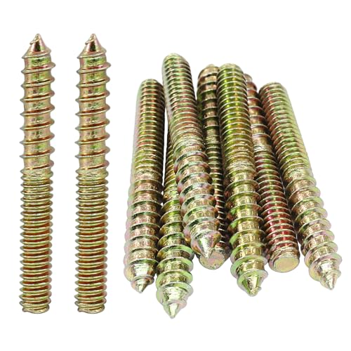 Zorveiio 12 Pack 1/4-20 x 2 Inch Hanger Bolts, Double Headed Bolts Wood Dowel Screw, Self-Tapping Screw for Furniture/Wood Joint