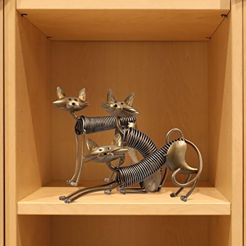 Tooarts Metal Cat Sculpture Figurine Animal Gifts Office Modern Ornament Crafts Interior for Cat Lover Living Room Decorations (Sitting Cat)