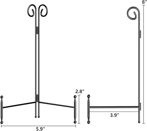 Miniatura 5 de SVENJBB Soportes de placa para exhibición, soporte de placa de 8 pulgadas, soporte de marco de fotos negro para mesa, soporte de caballete