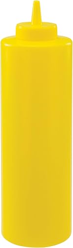 Miniatura 2 de Botella exprimible, 24 onzas, boca ancha, plástico, amarillo (6 piezasunidad)