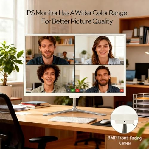 Image of 23.8 inch All-in-One Computer with Webcam, FHD 1920x1080 Display, CPU-i5 up to 3.6GHz, 8GB DDR3 RAM, 256GB SSD, Windows 11 Home with HDMI WiFi 5 /BT 4.0 Wired Keyboard & Mouse