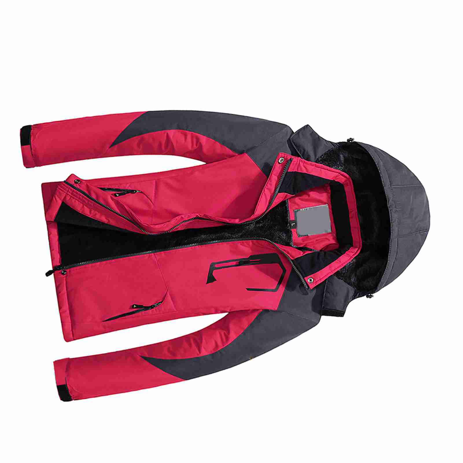 Tbest Veste de Ski d'hiver Coupe-vent Thermique pour Femme avec Capuche Amovible pour le Snowboard, la Randonnée, le Camping, Doublure Polaire pour Temps Froid (M)