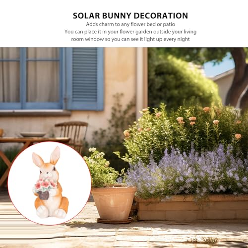 Jolie statue de lapin décorative lumineuse Pilipane idée cadeau jardin - 7