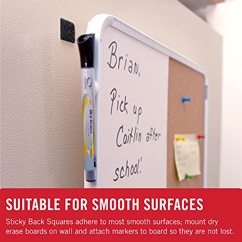 Image of VELCRO Brand Mounting Squares | 200pk, 7 /8 inch Black Square Dots | Adhesive Sticky Back Hook and Loop for Teacher Supplies, Office Organization | VEL-30814-AMS