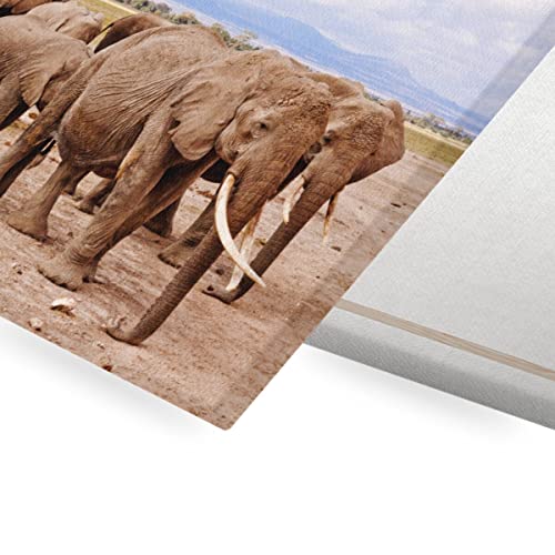 Poster éléphants savane tableau mural pour réchauffer un mur