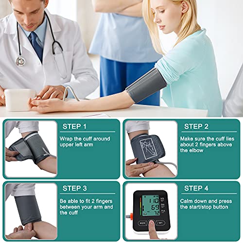 Automatic Arm Blood Pressure Monitors-maguja Automatic Digital Upper Arm Blood Pressure Monitor Arm Machine, Wide Range of Bandwidth, Large Cuff, Large LCD Display BP Monitor, Suitable for Home Use