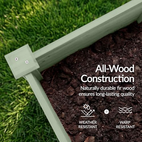 Image of Best Choice Products 72x24x30in Raised Garden Bed, Elevated Wood Planter Box Stand for Backyard, Patio, Balcony w /Divider Panel, 6 Legs, 300lb Capacity - Sage