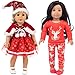 Tomicy Poupée Vêtements De Noël Outfits Robes De Pyjama + 1 Chaussures Blanches pour Poupée Américaine De 18 Pouces de Noël Décoration, Notre Génération Xmas Gift 6 Pcs