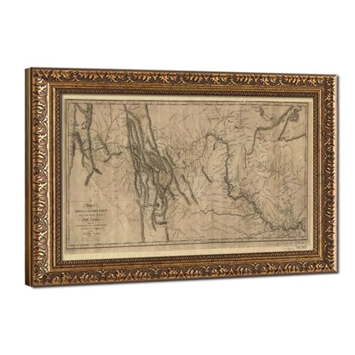 Carte de la piste Lewis et Clark 1814 : habillez facilement vos grands murs vides