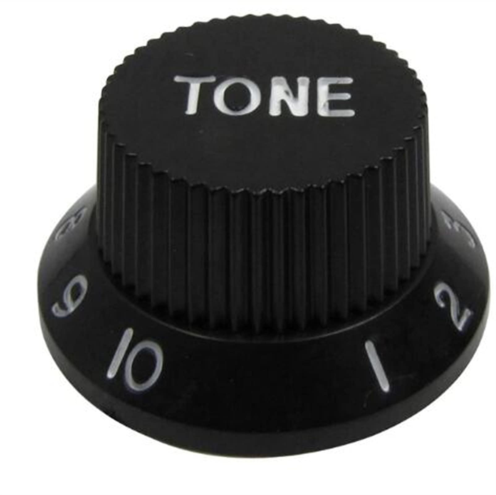 Bouton de contrôle de guitare noir en acrylique avec insert aluminium pour volume et ton