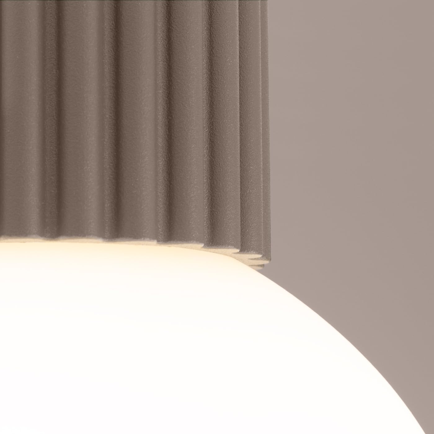 SOLLUX lighting Deckenlampe Deckenleuchte - Deckenstrahler Aluminium Glas -1 Flammig - LED Lampe Glühbirne - Taupe Halo
