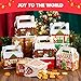 JOYIN 24 PCS 3D Christmas House Cardboard Treat Boxes for Holiday Xmas Goody Gift, Goodie Paper Boxes, School Classroom Party Favor Supplies, 4 Designs Candy Treat Cardboard Cookie Boxes