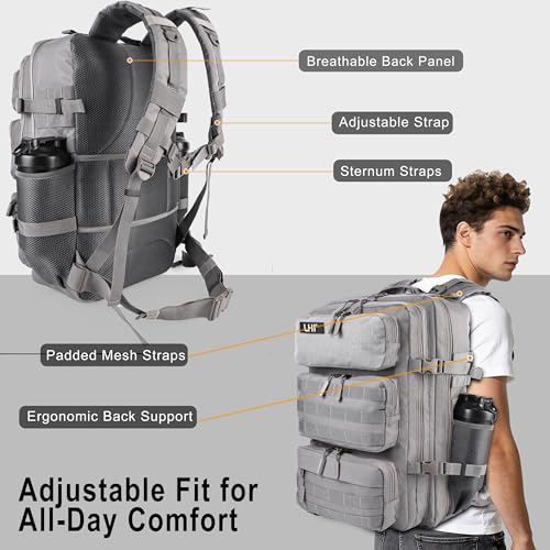 Image of LHI Tactical Military Backpack for Men and Women 25L /35L Army Assault Pack Bag Small Rucksack with Bottle Holder