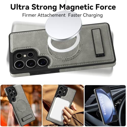 Image of Lunivop for Samsung Galaxy s25 Ultra Case PU Leather 6.9 inch Grey