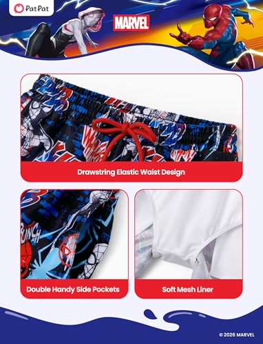 Image of Disney Stitch Spiderman Cars Winnie Toy Story Boy Swim Trunks UPF 50+Swim Shorts Compression Liner & Quick-Dry &Pockets 2-13Y