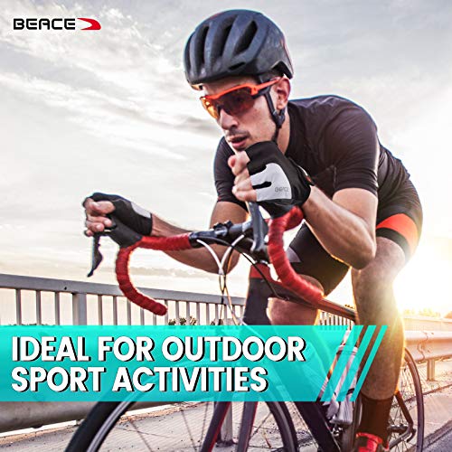 image for BEACE Cycling Gloves - Half Finger Road & Mountain Bike Gloves for Men