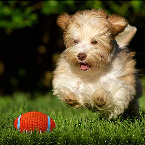 Brinquedo de borracha para cães de estimação da Amosfun com bolas de rugby para cães filhotes de est
