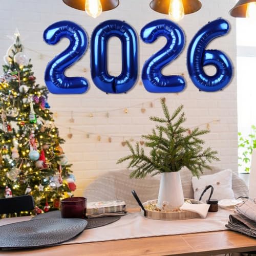 Image of 2026 Balloon Numbers Party Decorations, 40In Navy Blue Balloons | Eye-catching Appearance, Perfect Decorative Centerpieces, Convenient Self-sealing Structure, Widely for Various Occasions