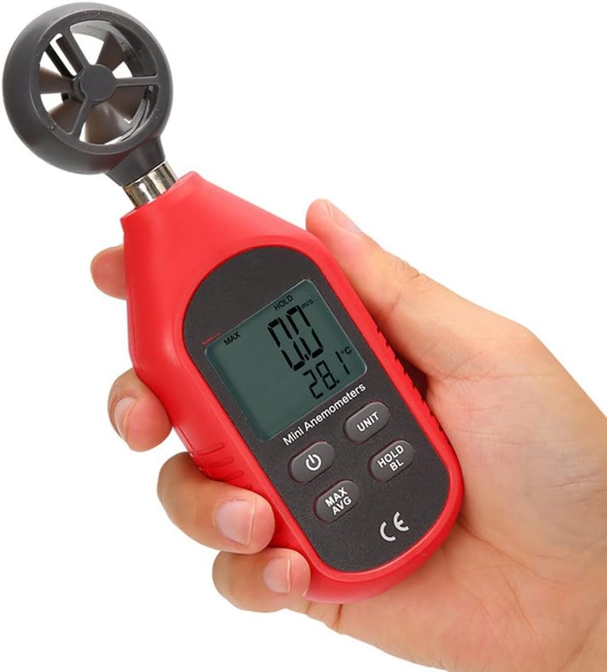 Anemometer Handheld Digital Wind Speed Measurement Temperature Tester LCD Display Air Velocity