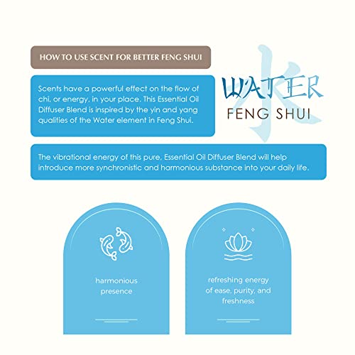 Water Element - Feng Shui Essential Oil Diffuser Blend By Aromafume | 3 X 10Ml | Create Better Feng Shui | Balance The Water Element |Induce Purity, Flow, Renewal & Ease| Made With Pure Essential Oil #TOP3
