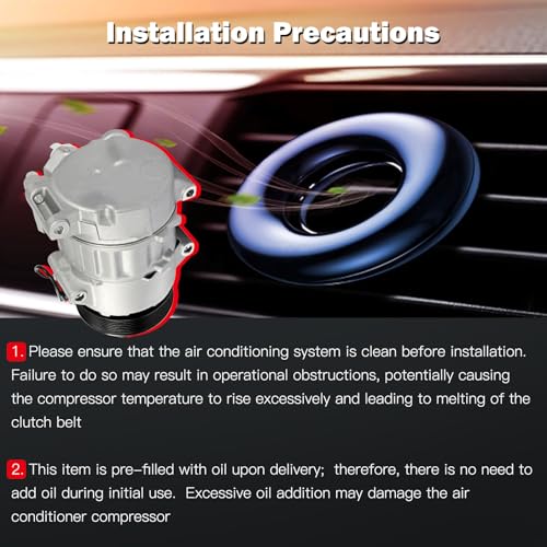 Image of cciyu Air Conditioning Compressor Compatible for Toyota Highlander 3.5L