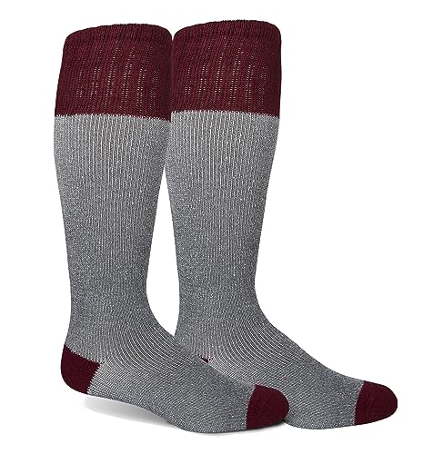 Columbia Men's Over The Calf Merino Wool Socks 2 Pair, Charcoal Grey, Men's 6-12