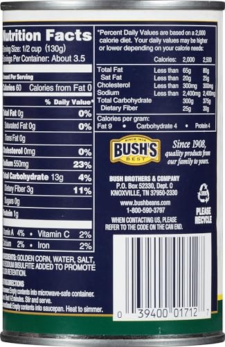 Bush's Golden Hominy, Canned and Shelf Stable, 15.5 oz, Pack of 4 - Thumbnail 5