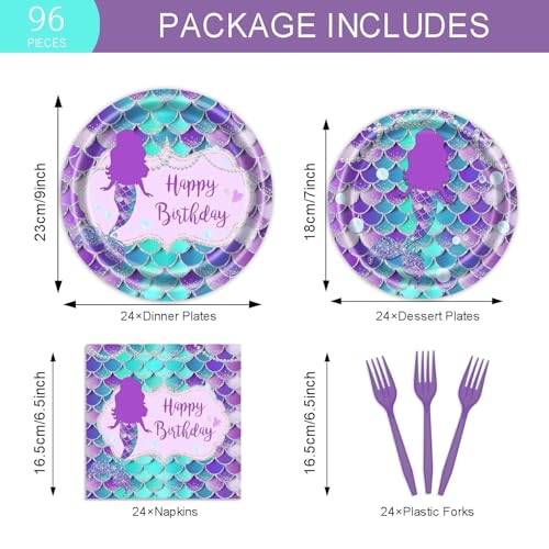 50% Off Vanulus 96-PC Mermaid Birthday Party Supplies Set