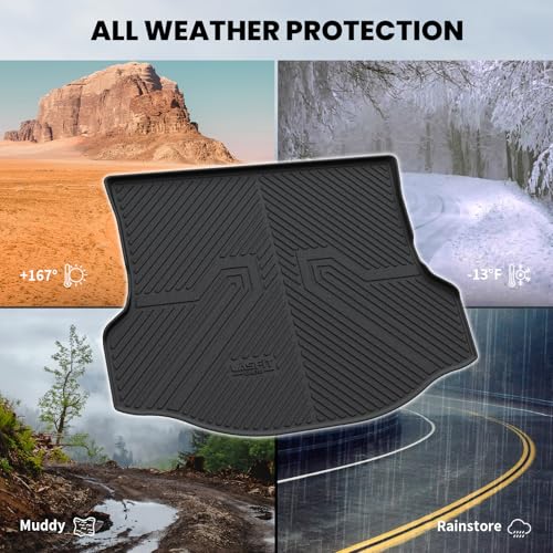 Image of LASFIT Cargo Trunk Mat for Toyota RAV4 2013-2018 (Include Hybrid) | 100% TPE All Weather Custom Fit Waterproof RAV 4 Cargo Liner Automotive Accessories, Lifespan 5 Years+, Black