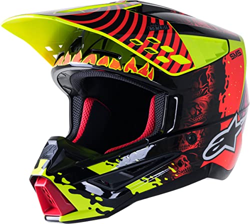 Alpinestars S-M5 Solar Flare Motocross Helm (Black/Red/Yellow,XL (61/62))