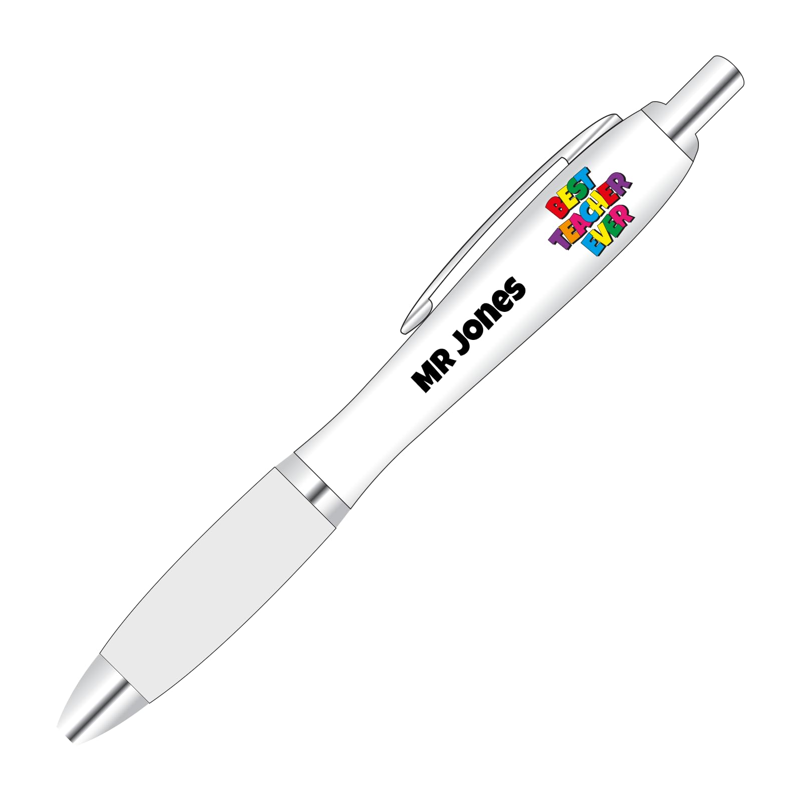 You Personalise Personalised Best Teacher Ever Pen, Choice of 10 Colour Grips, Optional Gift Box