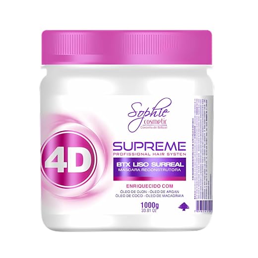 Botox Liso Surreal 4D, Máscara Reconstrutora Capilar, 1kg, com Óleos de Ojon, Argan, Coco e Macadâmia -Sophie Cosmetic