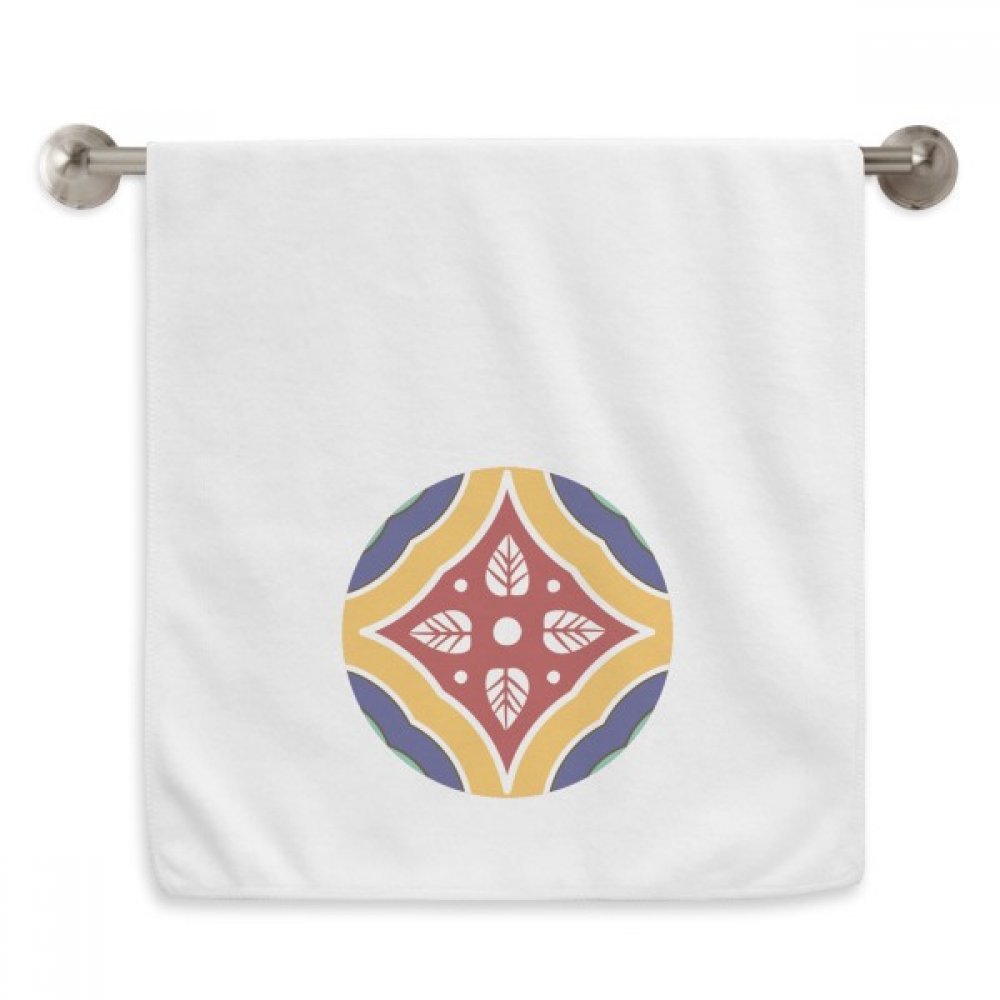 Serviette douce motif écritures elfiques style Talavera 33x73 cm avec cordon blanc