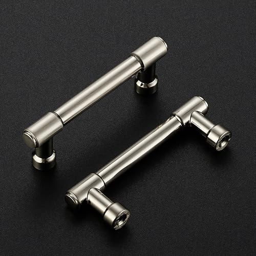 Image of Ravinte 20 Pack 3 Inch Hole Center Solid Kitchen Cabinet Handles Brushed Nickel Dresser Pulls Cabinet Drawer Pulls for Kitchen Cupboard Hardware