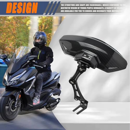 ABCERRSI Motorcycle Wheel Rear Mudguard,Fender Rear Cover Compatible with Universal Motorbikes Scooter Extender Accessories-Black